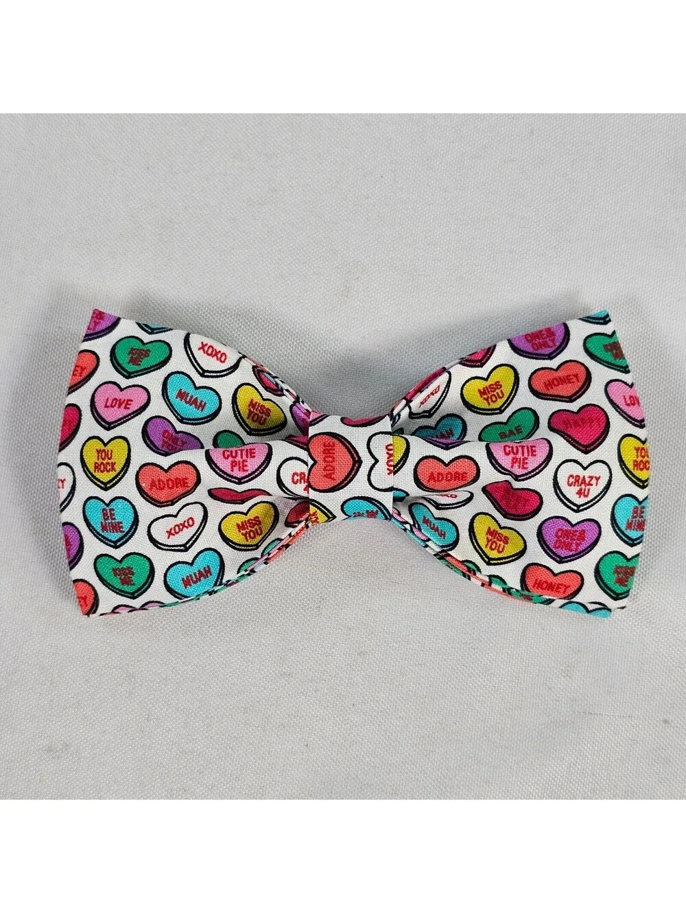 Dogwong Valentine Conversation Heart Dog Collar and Bow Tie Set Rose Gold Medium